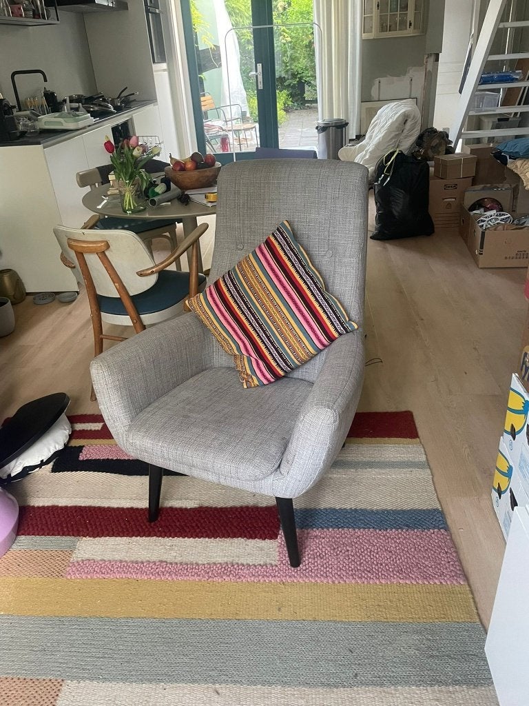 Grijze stoel van stof IKEA, Ophalen, Gebruikt, Stof, Eén