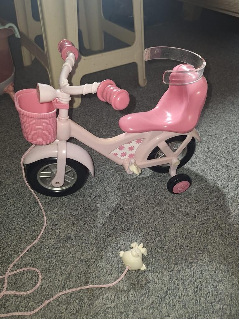 Baby Born fiets met trekkoord en mandje, Ophalen, Gebruikt, Babypop
