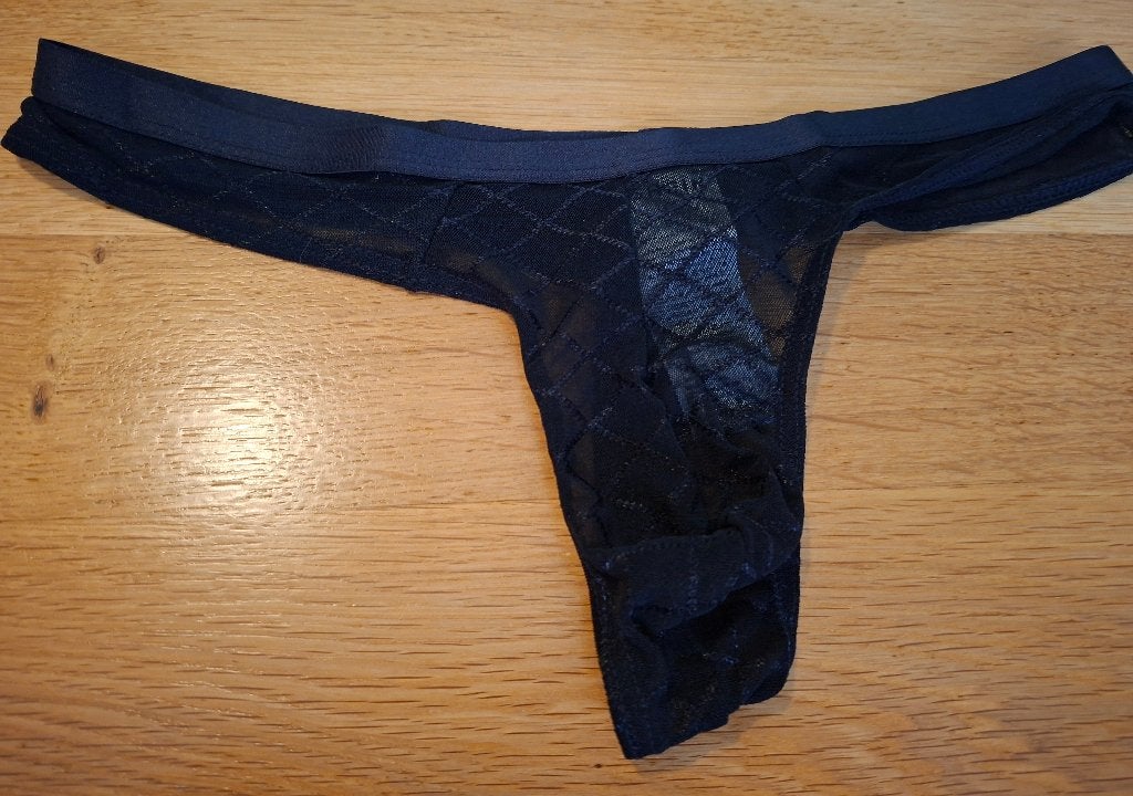 Transparante Kant Low-Rise Sexy Heren String maat M, Verzenden, Zwart, Overige typen