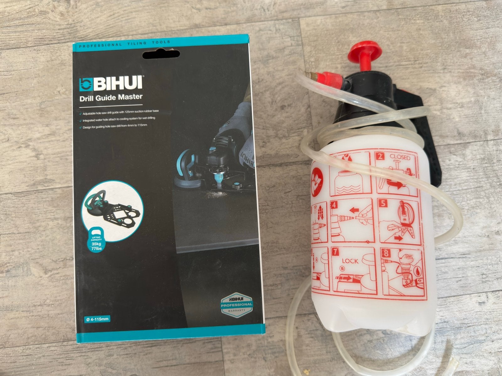 BIHUI Boorgeleider (Drill Guide) & Rubi Waterdrukvat, Ophalen of Verzenden, Zo goed als nieuw