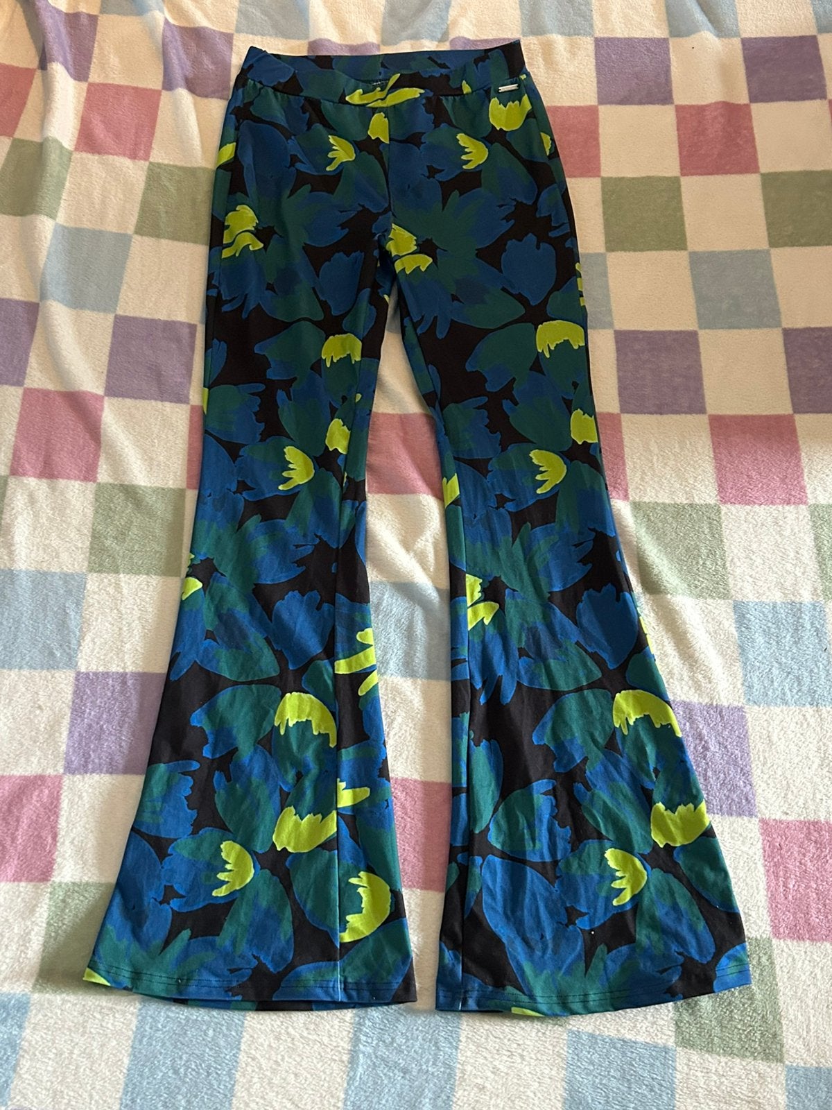 Colourful Rebel flared pants geel/blauw, maat M, Maat 38/40 (M), Blauw, Nieuw, Ophalen of Verzenden