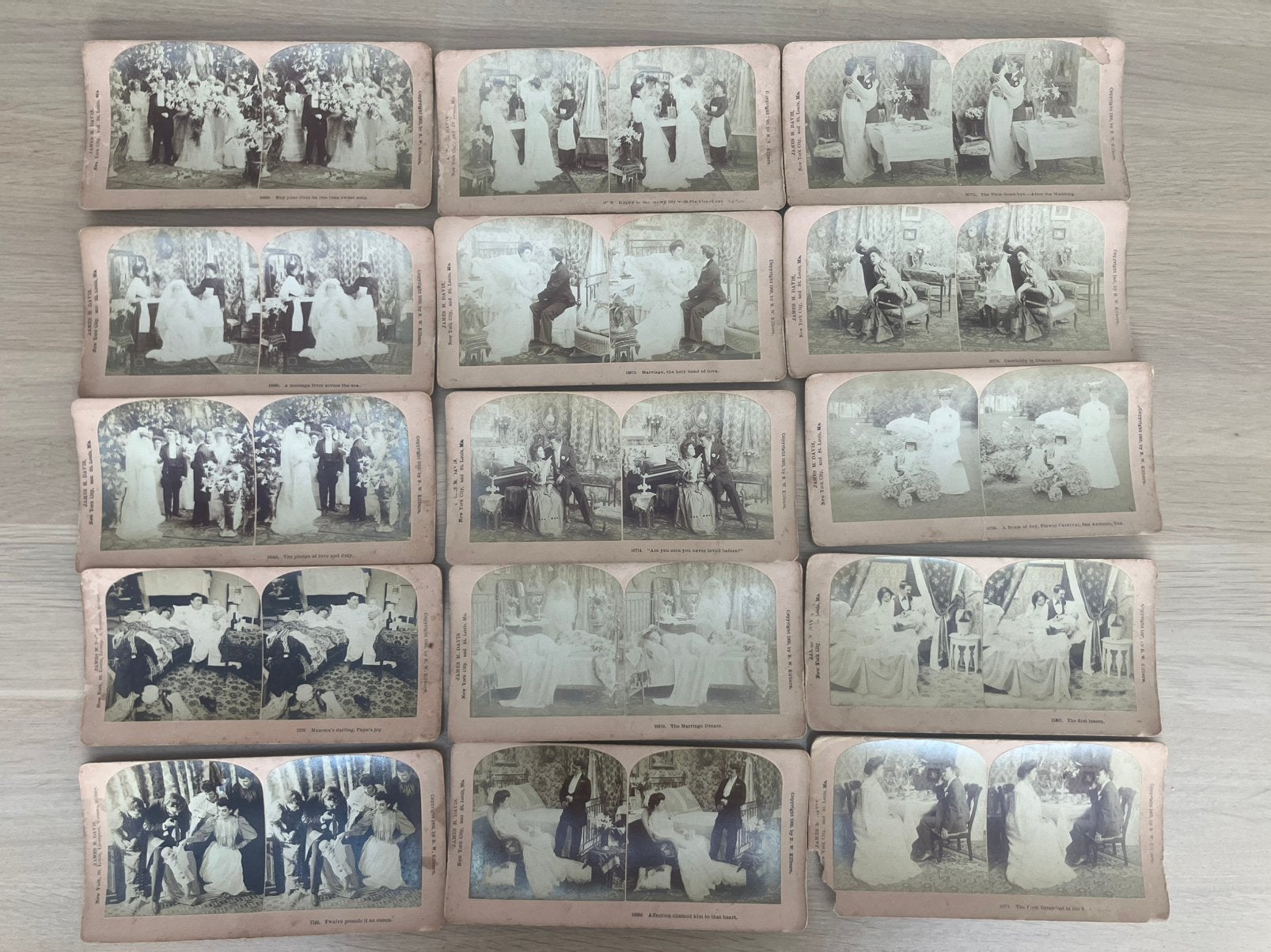 Verzameling van 15 stereo foto’s voor stereoscoop., Verzamelen, Fotografica en Filmapparatuur, Ophalen of Verzenden, Voor 1940