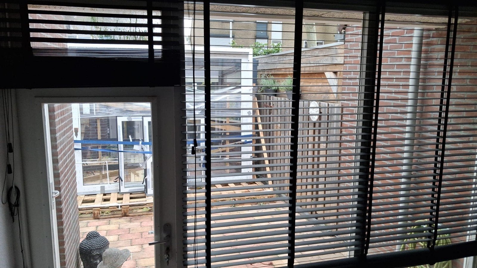 Houten jaloezieën - diverse maten, Huis en Inrichting, Ophalen, Jaloezie, Gebruikt, Bruin