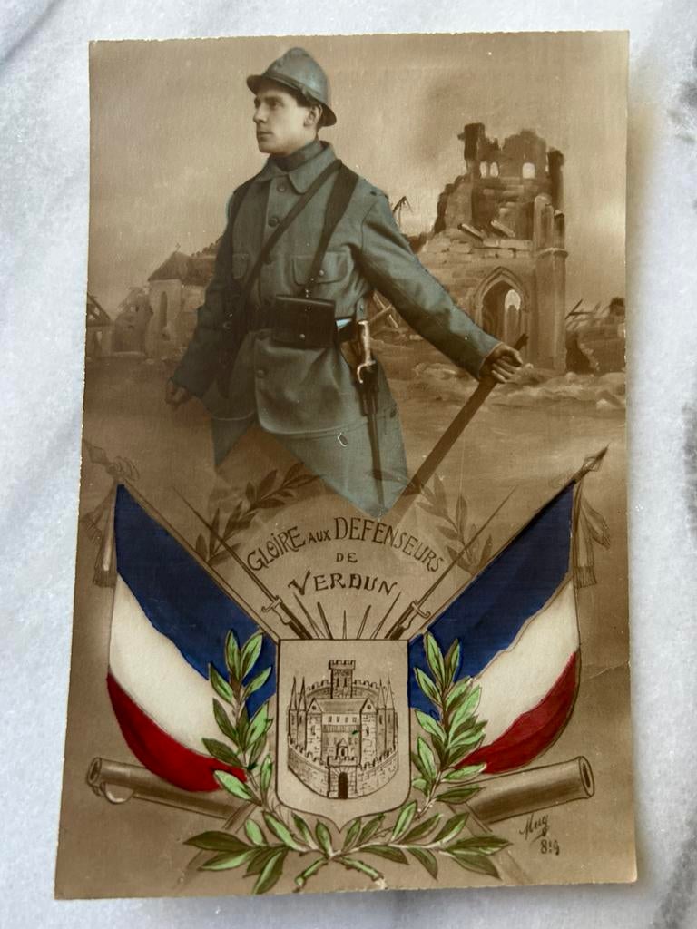 Wo1: ak gloire aux defenseurs Verdun, Verzamelen, Militaria | Algemeen, Ophalen of Verzenden, Landmacht, Nederland, Foto of Poster