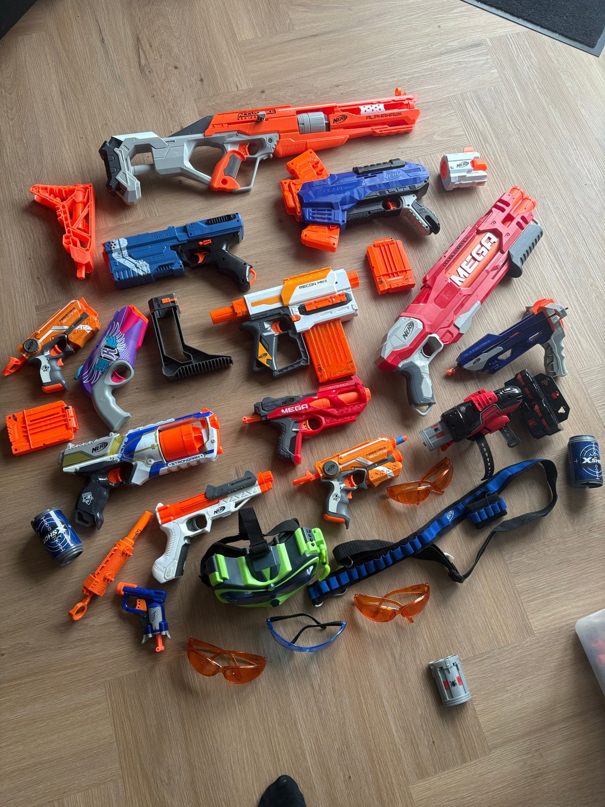 Grote Nerf Blaster Collectie met Accessoires en Munitie, Ophalen, Gebruikt, Jongen of Meisje