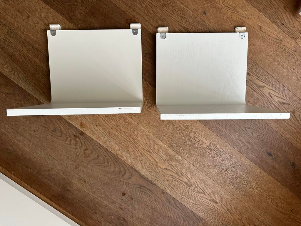 2x Auping bijzettafeltjes – 38 cm – wit, Ophalen of Verzenden, Zo goed als nieuw