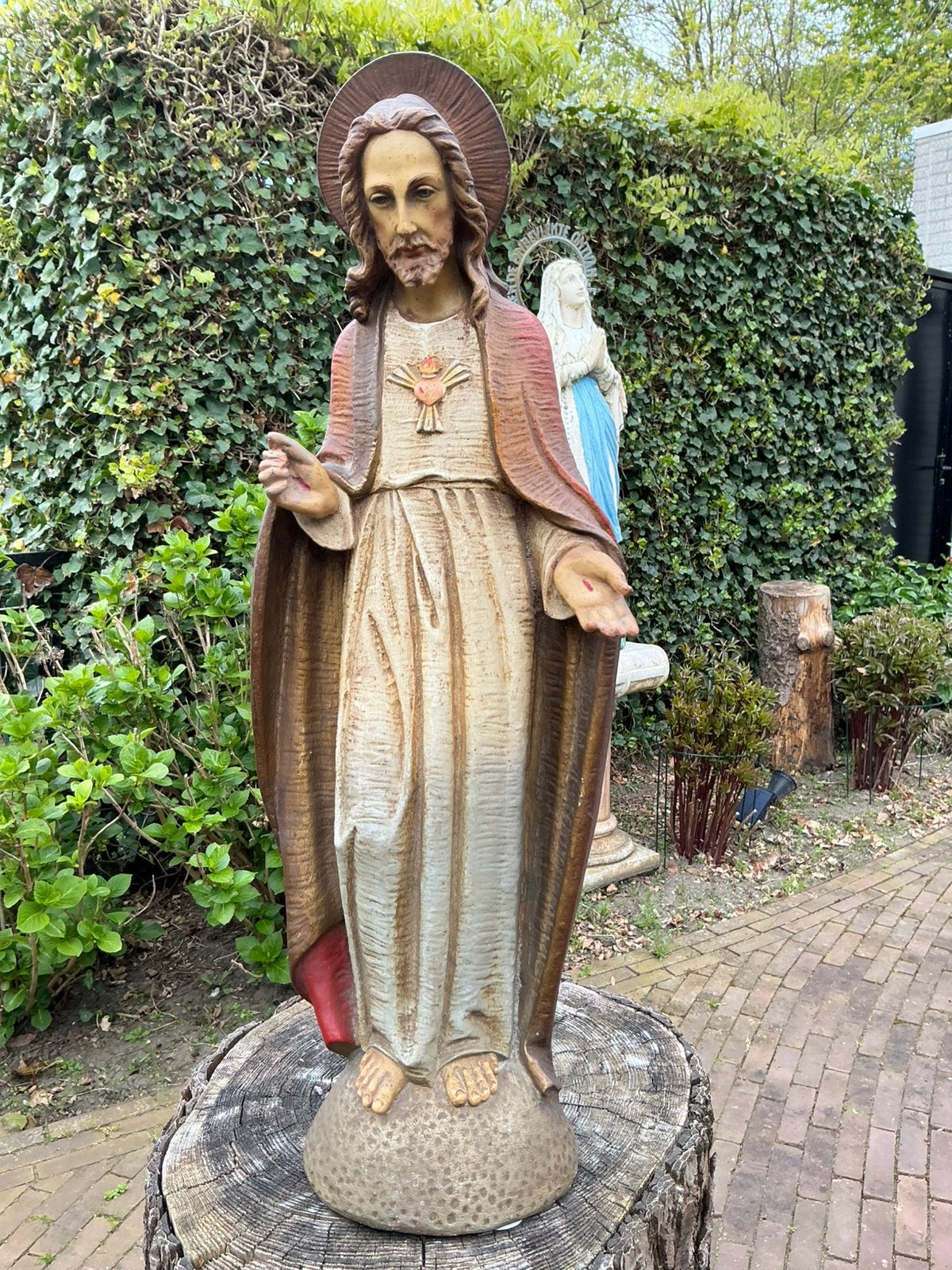 Antiek Heiligenbeeld ❤️ Jezus heilig hart Venlo, Antiek en Kunst, Ophalen of Verzenden