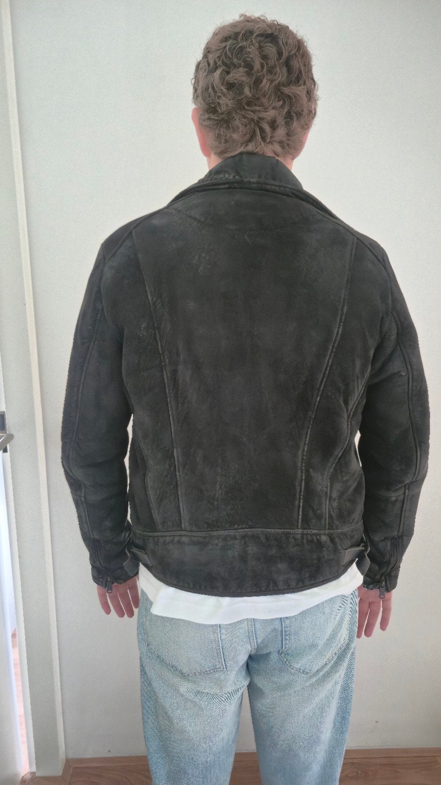 100% Geiten suède jas van Scotch and Soda, Maat 48/50 (M), Zwart, Ophalen of Verzenden, Gedragen