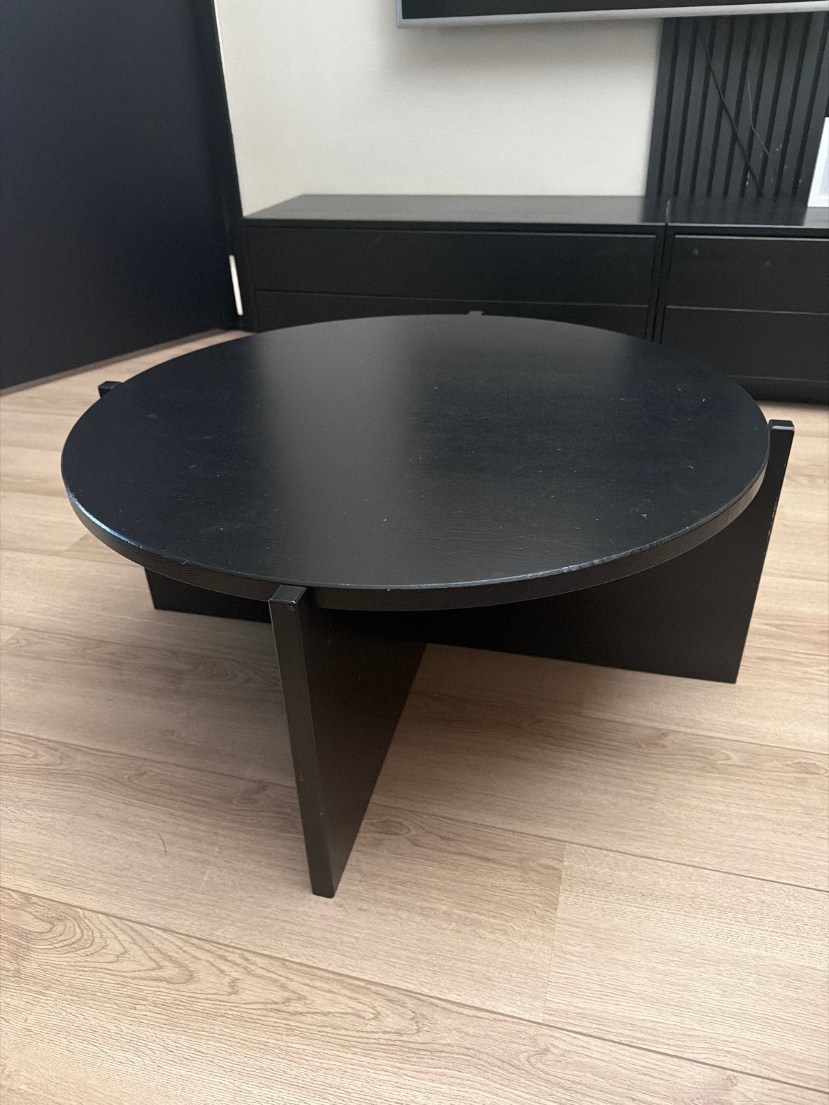 Zwarte ronde salontafel WOOOD, Ophalen, Gebruikt, Rond, 50 tot 100 cm