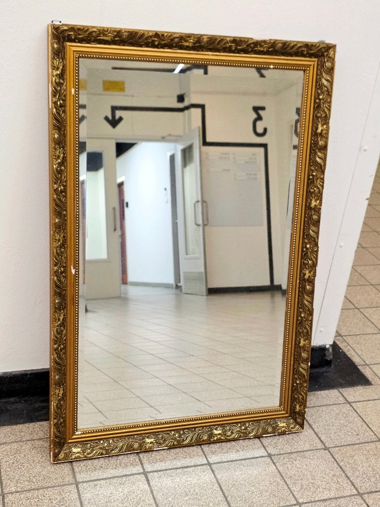 9683: Large Vintage Gold Wall Mirror – Ornate Baroque, Huis en Inrichting, Woonaccessoires | Spiegels, Gebruikt, Ophalen of Verzenden
