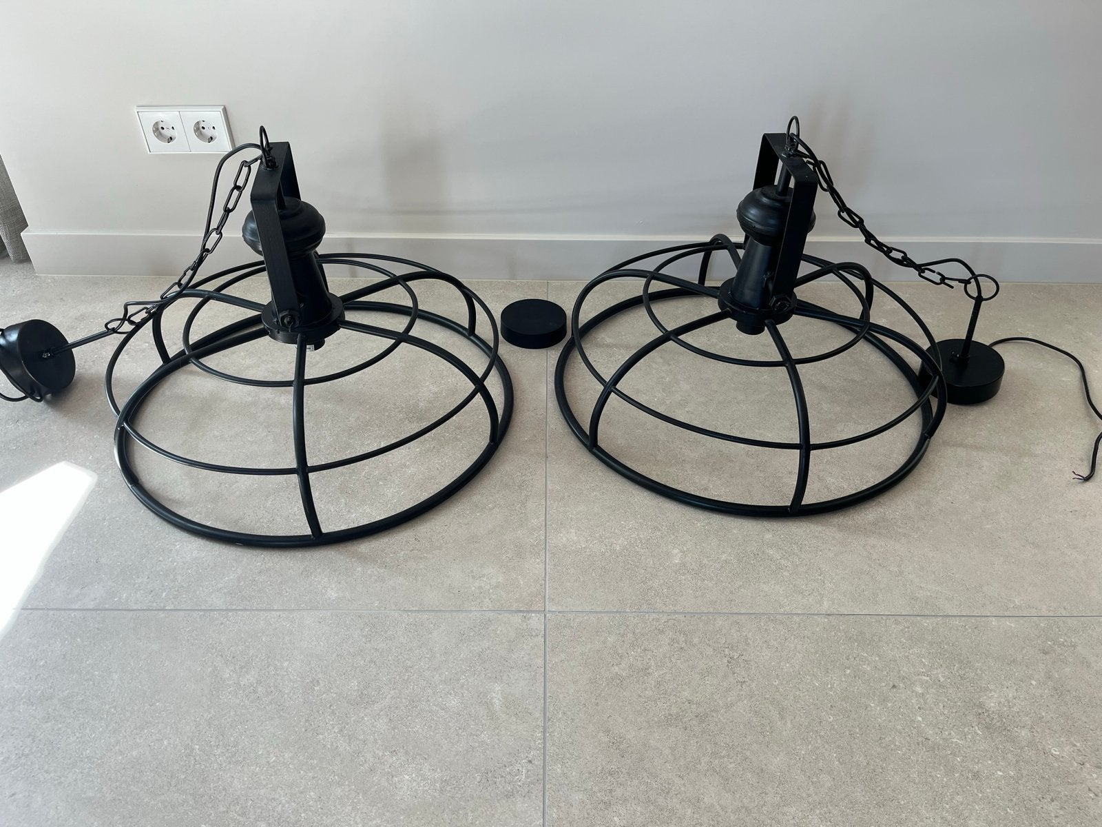 PTMD hanglampen - Set van 2, diameter 60 cm, Huis en Inrichting, Lampen | Hanglampen, Gebruikt, Metaal, Ophalen