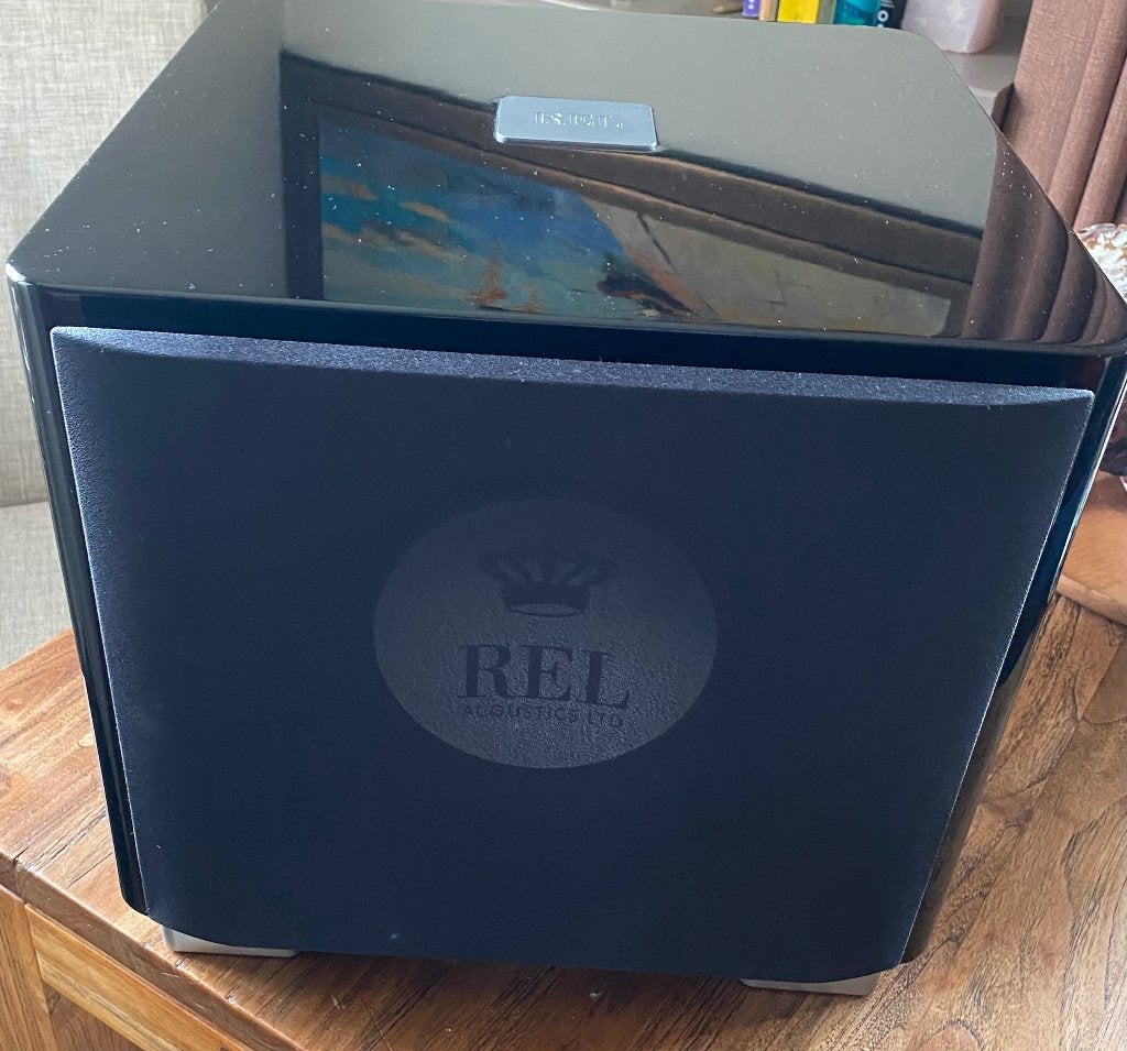 Rel T/9x zwart, Subwoofer, Zo goed als nieuw, Ophalen, 150 watt of meer