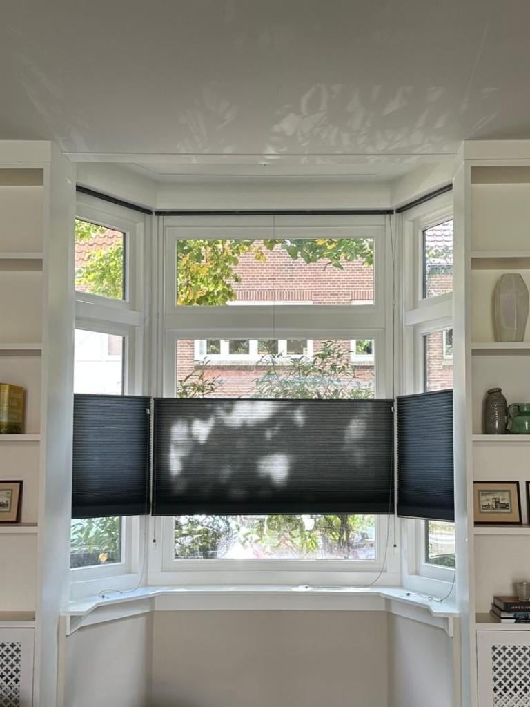 Plissegordijn Luxaflex, Ophalen, Gebruikt, 100 tot 150 cm, Grijs