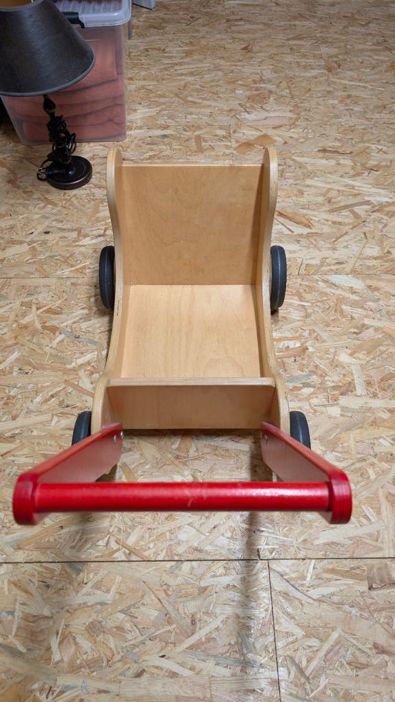 Ouderwetse houten duwkar voor kinderen, Ophalen of Verzenden, Gebruikt, Duw- of Trekspeelgoed