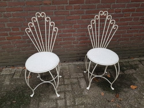 Franse tuinstoel brocante 2 stuks, Antiek en Kunst, Antiek | Meubels | Stoelen en Banken, Ophalen of Verzenden