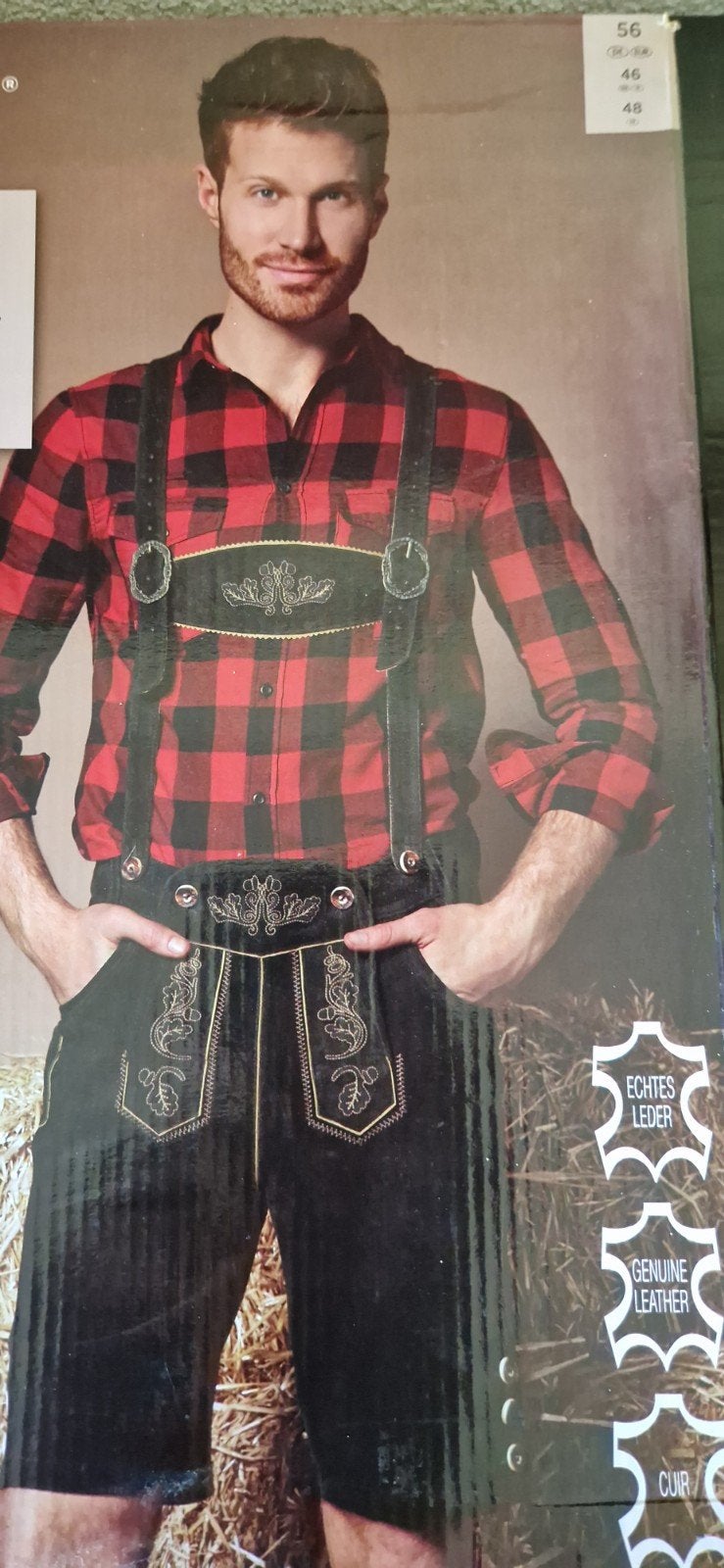 29 x Lederhose maat 56 (valt als 52/54), verstelbaar tot 58, Carnaval, Ophalen of Verzenden, Kleding, Maat 56/58 (XL)