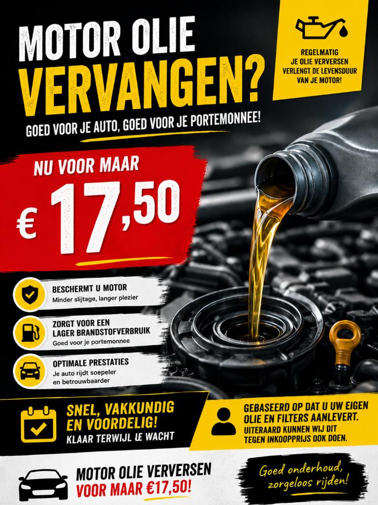Olie vervangen € 17,50, Auto diversen, Ophalen of Verzenden