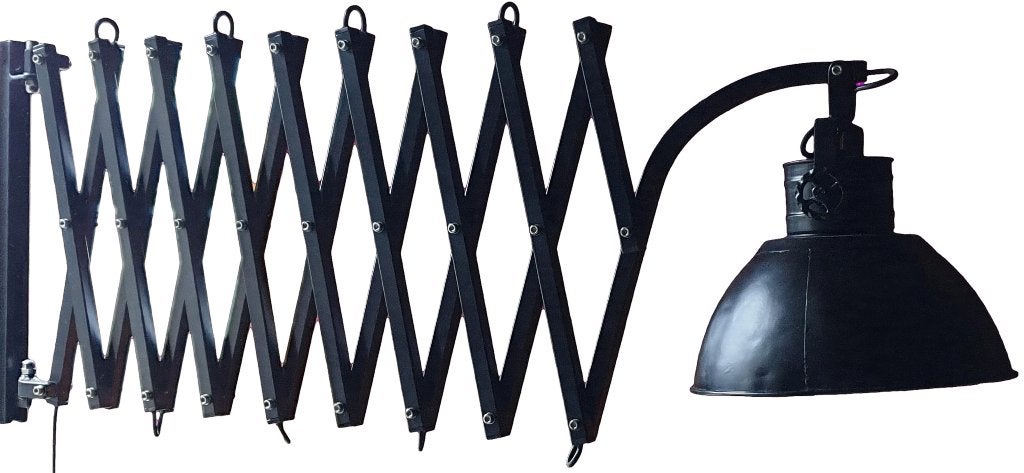 Industriële wandlamp / schaarlamp / scharnierlamp - 260cm!, Huis en Inrichting, Zwart, Nieuw, Overige merken, Metaal