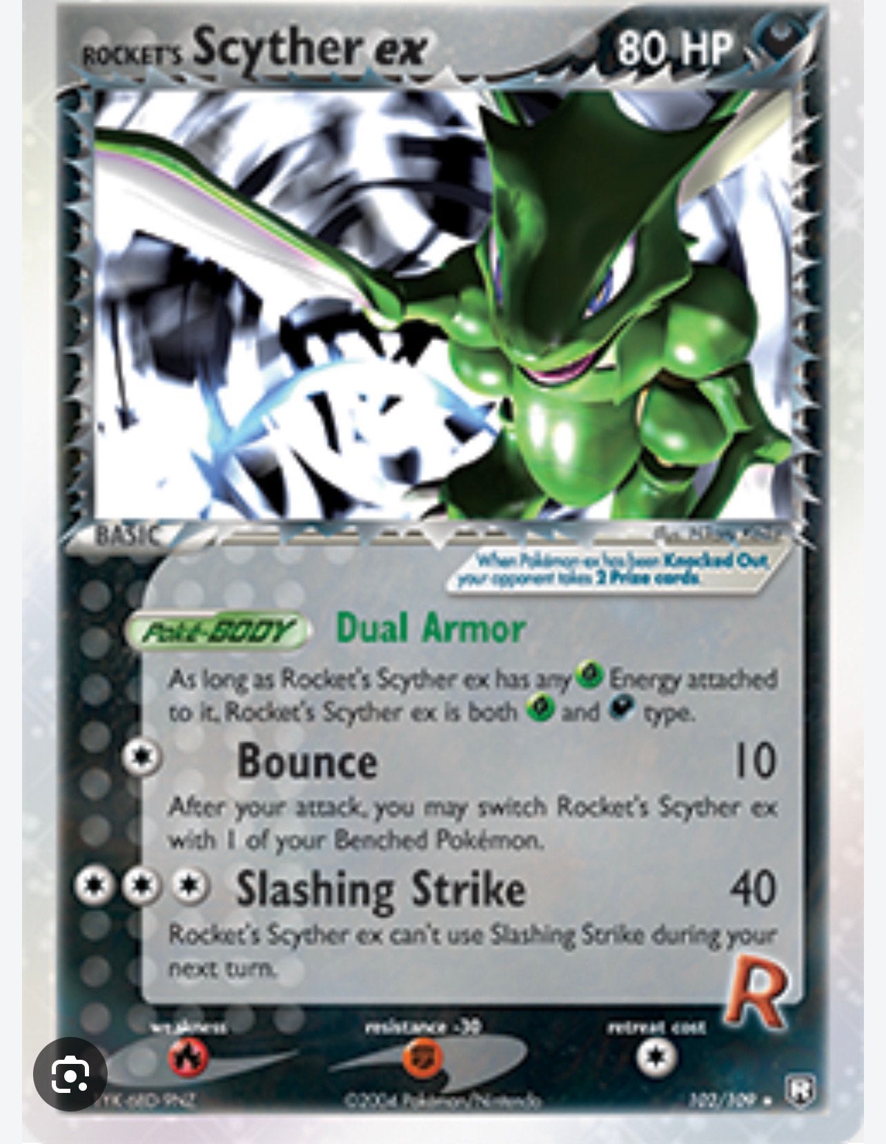 GEZOCHT rocket's scyther ex 102/109 PSA 8 of PSA 9, Hobby en Vrije tijd, Ophalen of Verzenden, Zo goed als nieuw