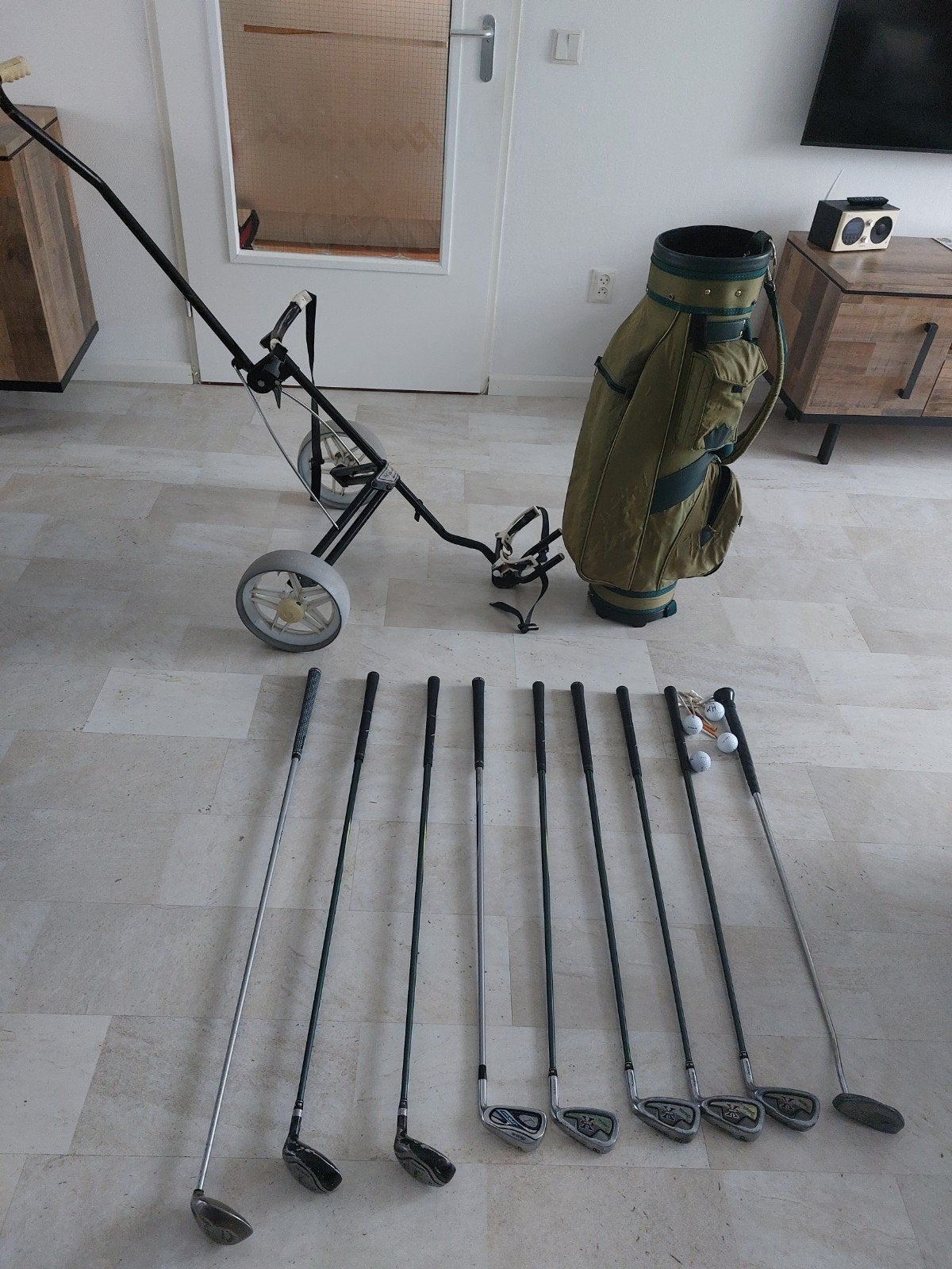 Heren golfset met graphite shaft, regular flex, rechtshandig, Ophalen, Gebruikt, Set
