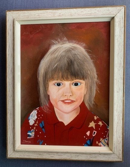 Leuk kinderportret 1996 - ges. P. Dornstijn, Antiek en Kunst, Kunst | Schilderijen | Klassiek, Doek, Portret of Personen, Realistisch