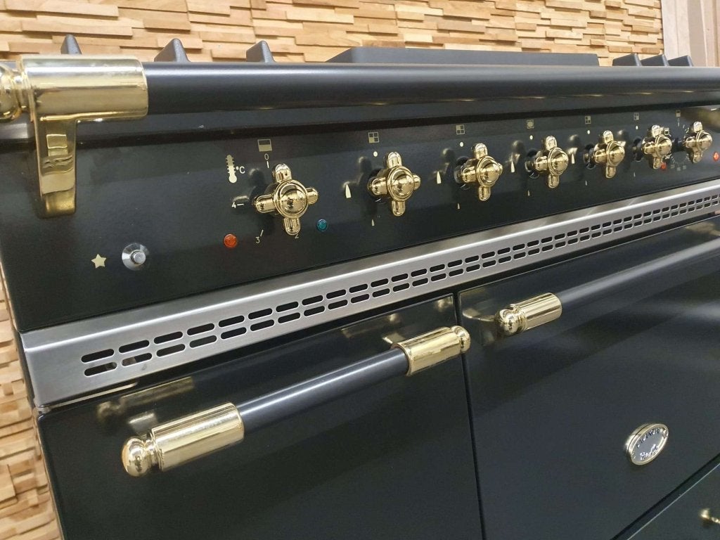 Lacanche Fornuis 100cm zwart en messing Coupe de Feu 2 ovens, Niet ingevuld, 60 cm of meer, Niet ingevuld, Ophalen of Verzenden