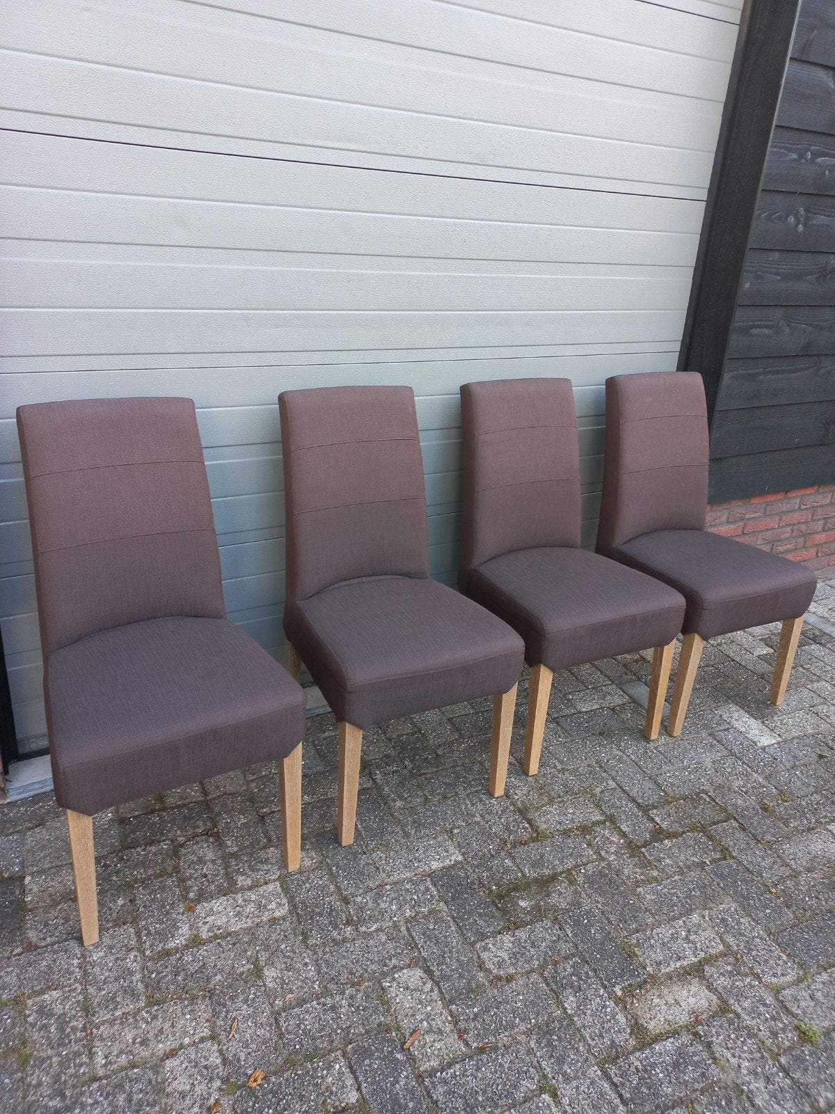 4 Eetkamerstoelen, Ophalen, Gebruikt, Bruin, Vier