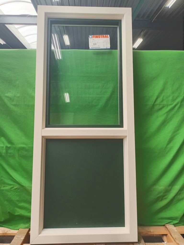Kunststof Draaikiep met vast paneel kozijn b93,5 x -2626-, Kunststof, Raamkozijn, Niet ingevuld, Nieuw