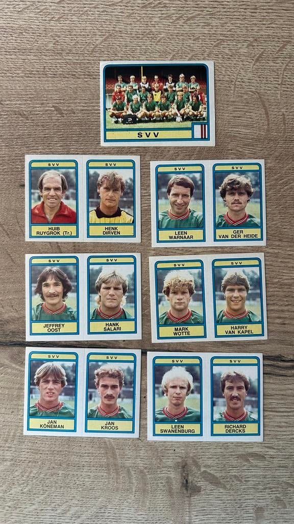 Panini Voetbal 84 plaatjes SVV 7x, Verzenden, Zo goed als nieuw, Meerdere plaatjes