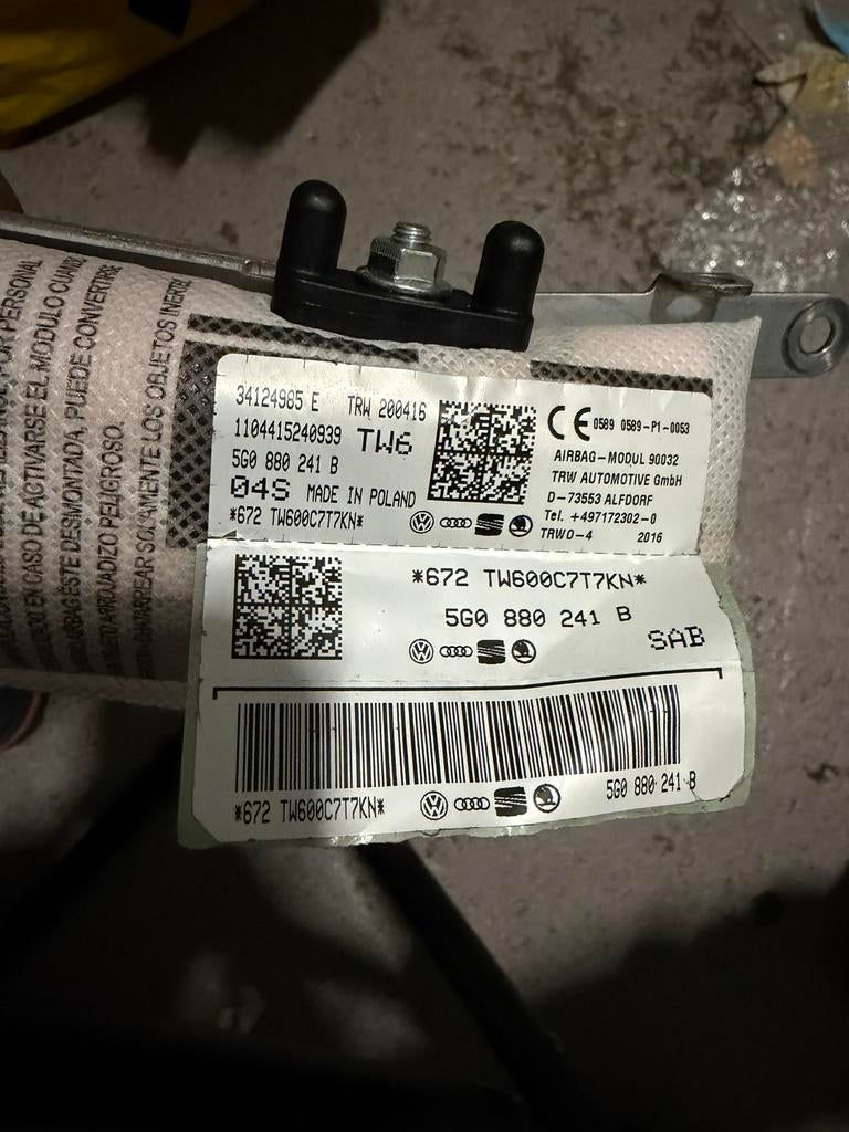 Golf 7 stoel airbag, Ophalen of Verzenden