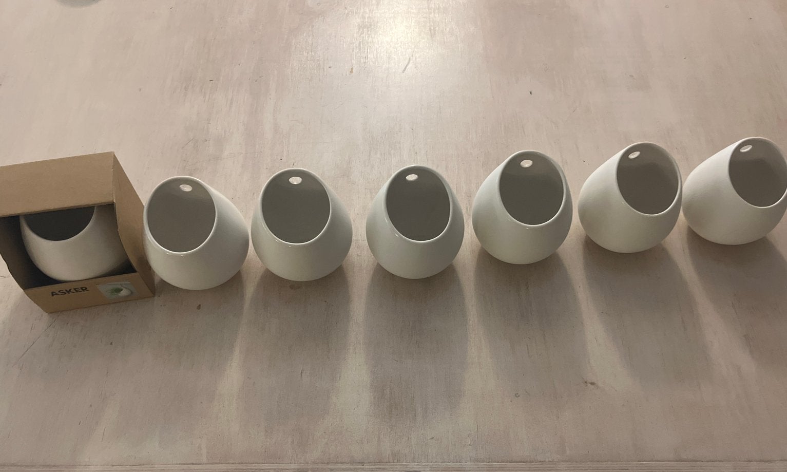 4x IKEA Asker Porseleinen Plantenpotjes/Kruidenpotjes, Gebruikt, Porselein of Keramiek, Ophalen of Verzenden, Plantenpot of Plantenbak