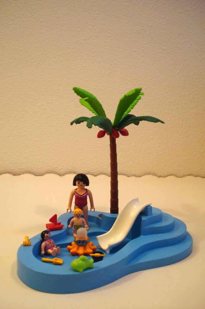 Playmobil Kinderbad met glijbaan 6673   Als nieuw, Complete set, Ophalen of Verzenden, Summer fun, Zo goed als nieuw