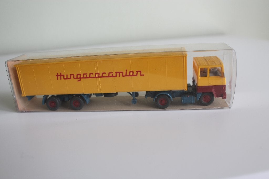 Wiking geel met rode Ford Transcontinental met oplegger, Ophalen of Verzenden, Zo goed als nieuw, Bus of Vrachtwagen, Wiking