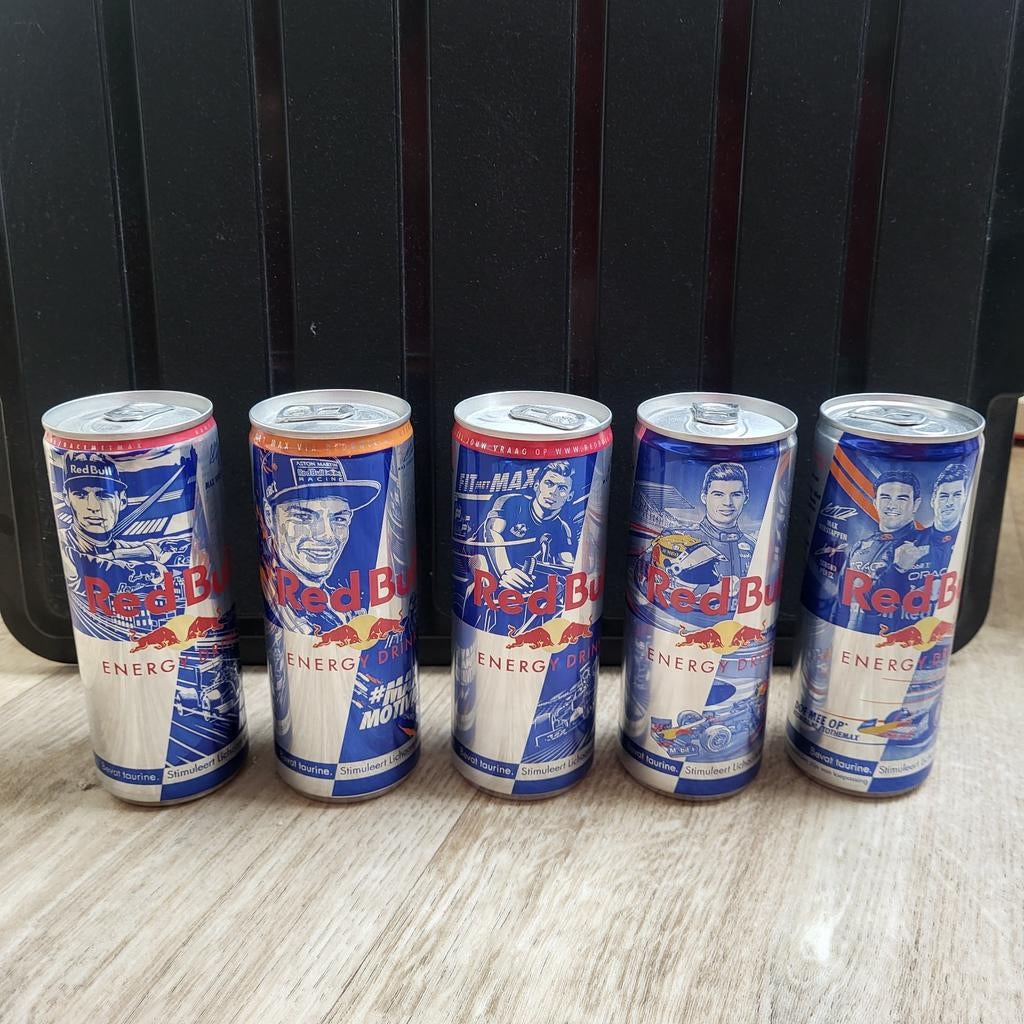 Max Verstappen Limited Red Bull ongeopende blikjes, Ophalen of Verzenden, Zo goed als nieuw