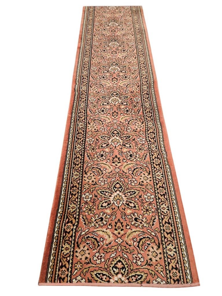 Vintage oosters wol vloerkleed loper koraal floral 70x270cm