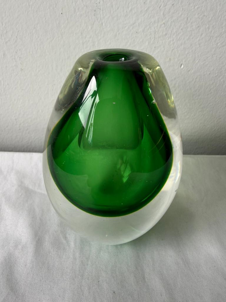 Murano Sommerso vaas groen, Antiek en Kunst, Ophalen of Verzenden