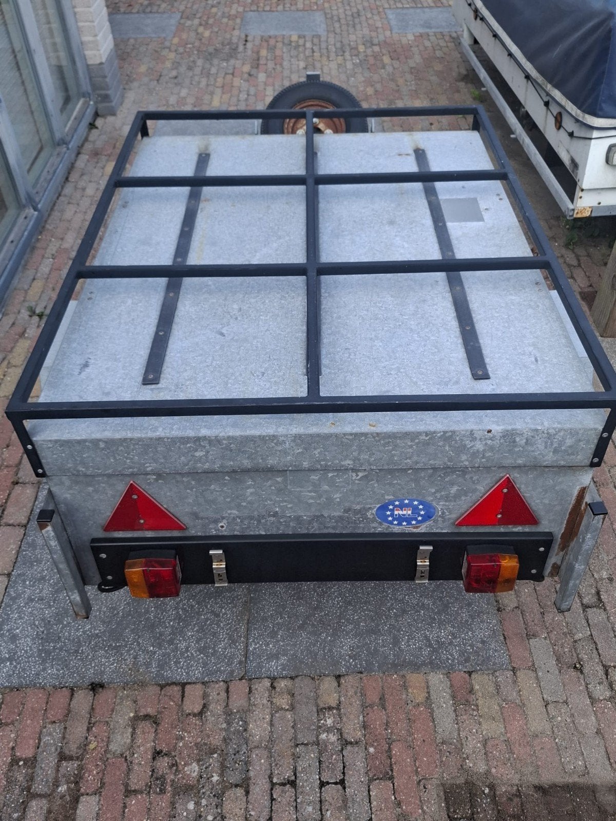 Compacte aanhanger met deksel en reservewiel, Auto diversen, Aanhangers en Bagagewagens, Ophalen