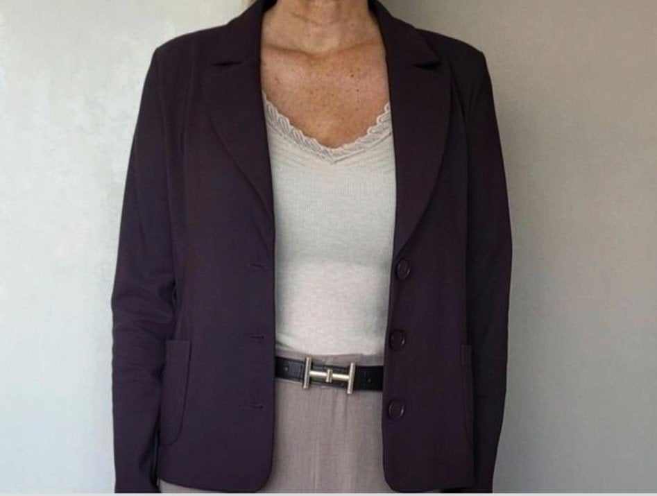 Studio Anneloes Bonded blazer S Donkerbruin Travel colbert, Studio Anneloes, Bruin, Verzenden, Zo goed als nieuw
