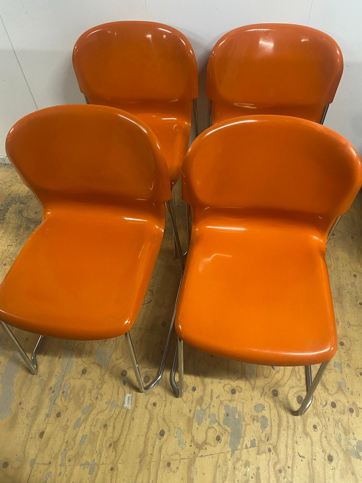 Set van 4 vintage oranje Drabert Swing stoelen, Gerd Lange, Ophalen, Kunststof, Gebruikt, Overige kleuren