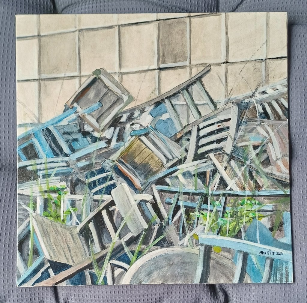 schilderij, Paneel, Surrealisme, Ophalen of Verzenden, Olieverf