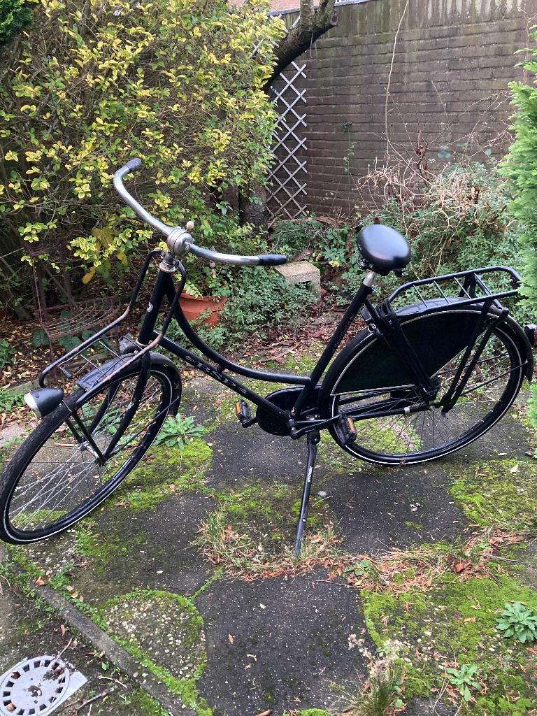 BSP damesfiets met rokzadel en rek voor mandje terugtraprem, Terugtraprem, Gebruikt, 56 cm of meer, Ophalen