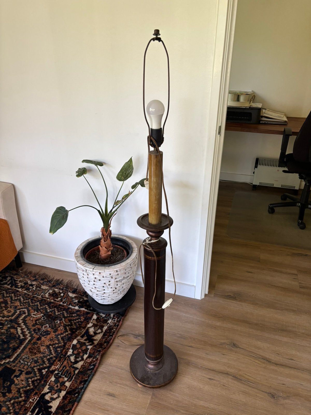 Antieke Empire stijl staande lamp, Ophalen, ., ., Hout