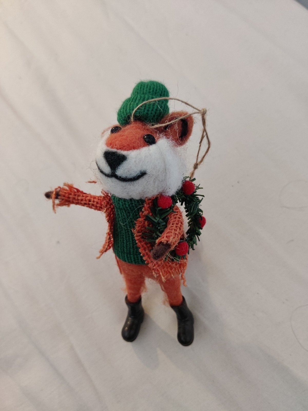 Vos met krans kerst hanger, Ophalen, Nieuw