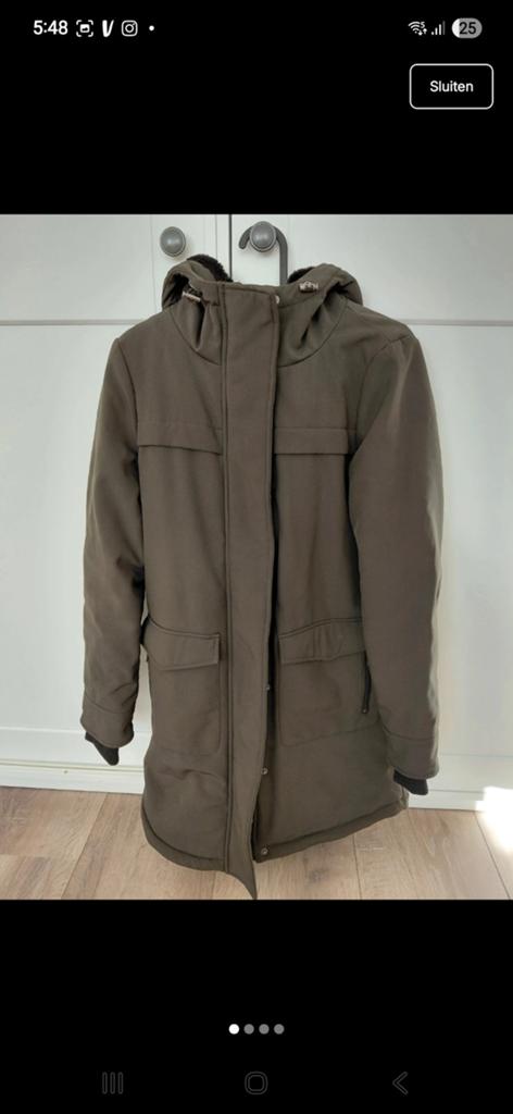 Groene winterjas x Only, Kleding | Dames, Jassen | Winter, Only, Ophalen of Verzenden, Zo goed als nieuw, Maat 34 (XS) of kleiner