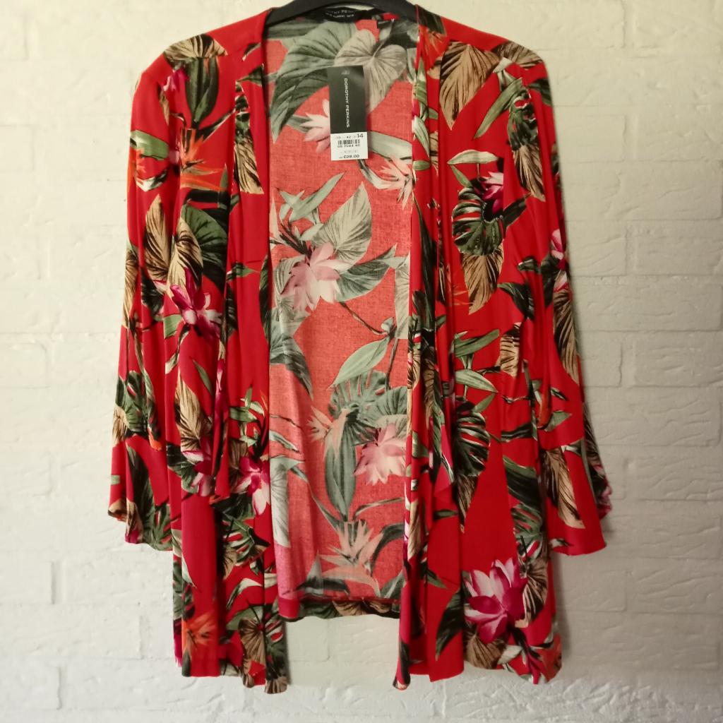 Dorothy Perkins nieuw kimono jasje tropische print maat 42, Maat 42/44 (L), Nieuw, Oranje, Ophalen of Verzenden
