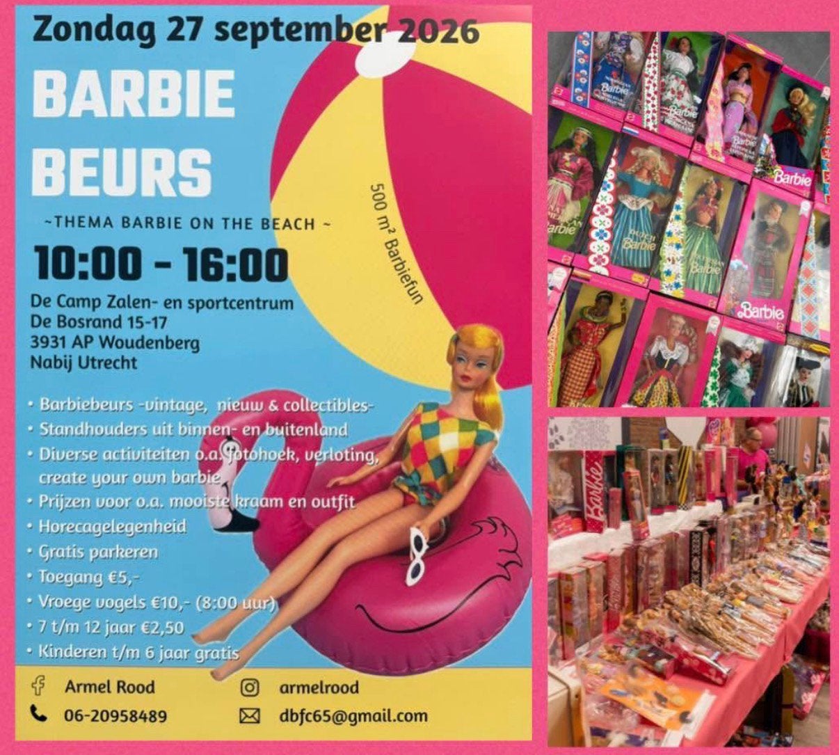 Grote Barbie Verzamel beurs Woudenberg zondag 27 sept 26, Ophalen, Zo goed als nieuw, Barbie