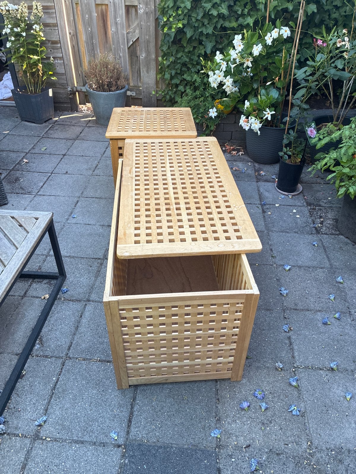 Gratis - IKEA houten kisten met deksel - Opbergkisten, Huis en Inrichting, Woonaccessoires | Kisten, Ophalen, Minder dan 50 cm
