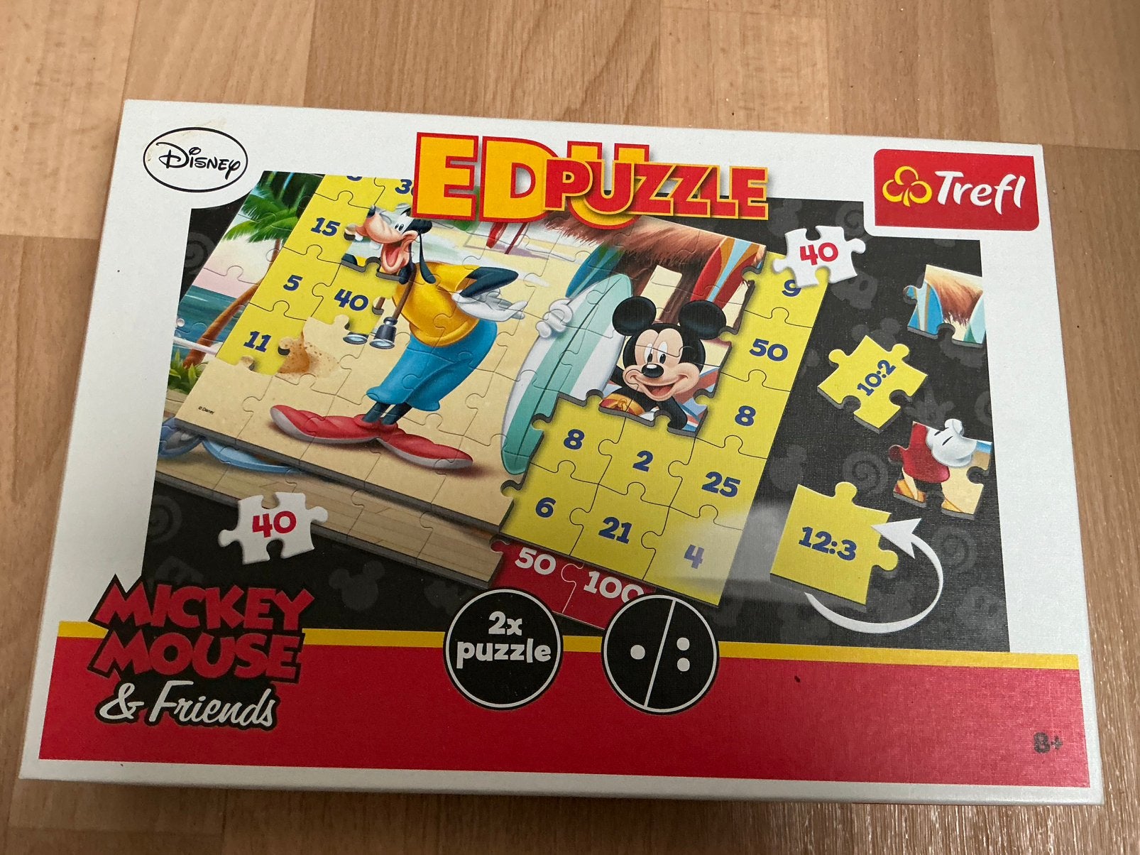 MICKY MOUSE PUZZEL 2 X, ( EDUCATIEVE PUZZELS, 40 STUKJES, Ophalen of Verzenden, 10 tot 50 stukjes, Zo goed als nieuw, 4 tot 6 jaar