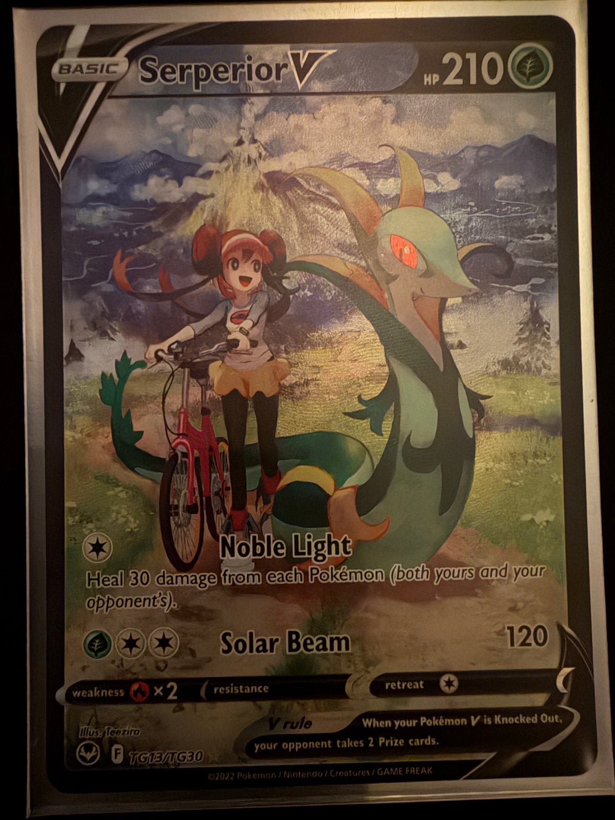 Serperior V TG13/TG30 Silver Tempest Pokémon Kaart, Ophalen of Verzenden, Zo goed als nieuw, Losse kaart, Foil