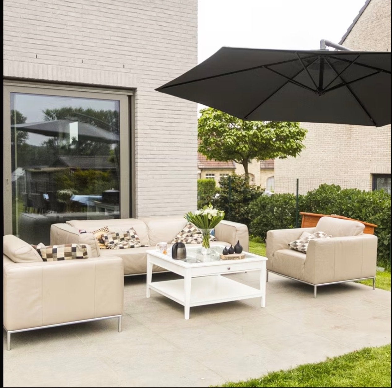Vrijstaande Parasol Tuinparasol 300Cm, Grijs, Tuin en Terras, Parasols, Ophalen of Verzenden, Nieuw